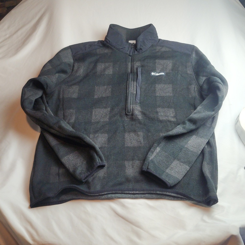 Columbia 1/4 Zip Fleece Pullover Buffalo Plaid Men's Size XXL